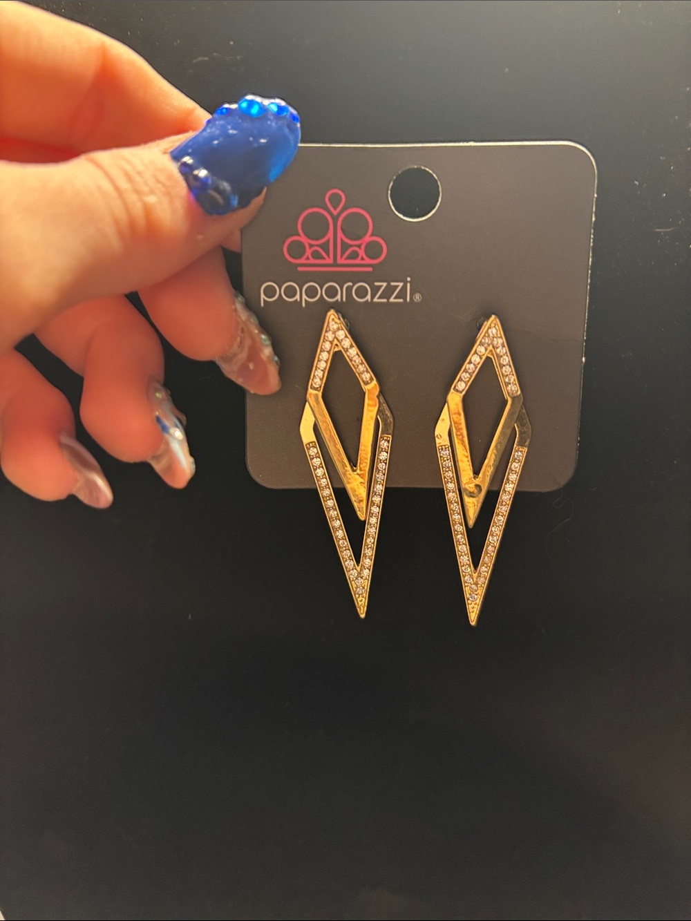 paparazzi Gold Geometric Layered Dangle Earrings